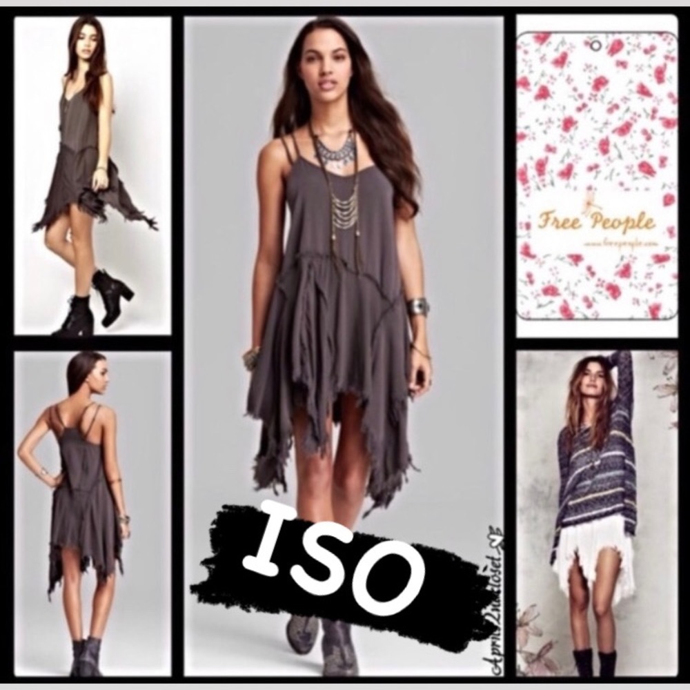 Major ISO free people grey tattered dress